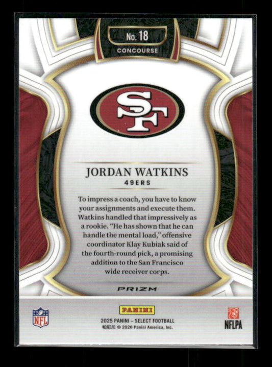 Jordan Watkins - 2025 Select Football - Pink Shock - Rookie