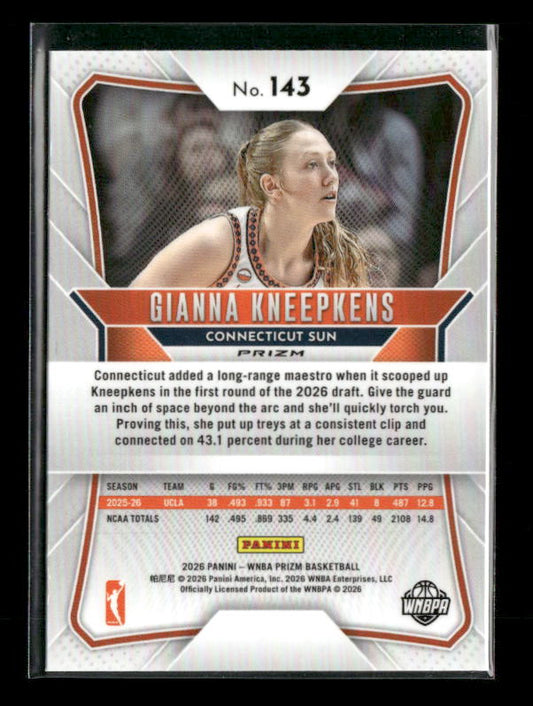Gianna Kneepkens - 2026 Prizm WNBA - Hyper Prizm - Rookie