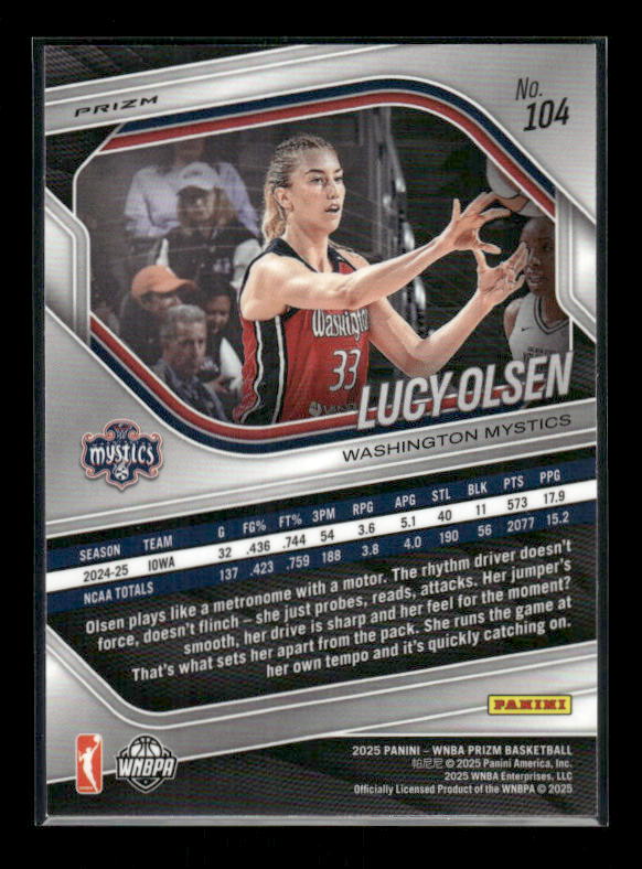 Lucy Olsen - 2025 Prizm WNBA - Silver Prizm - Rookie