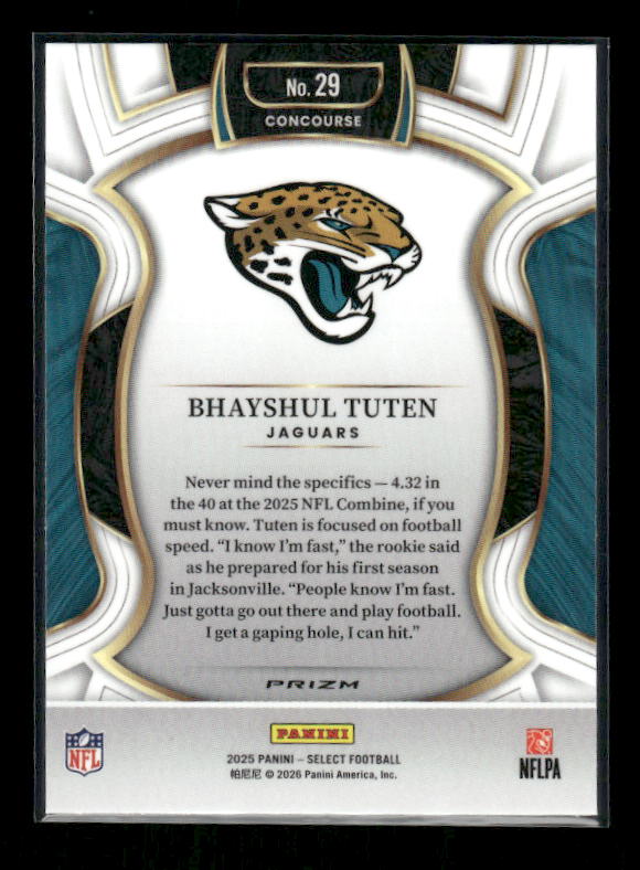 Bhayshul Tuten - 2025 Select Football - Pink Shock - Rookie