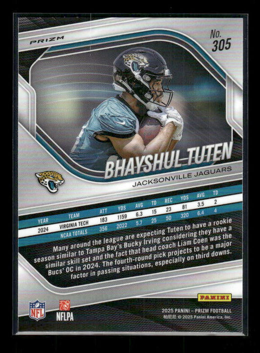 Bhayshul Tuten - 2025 Prizm Football - White Disco - Rookie