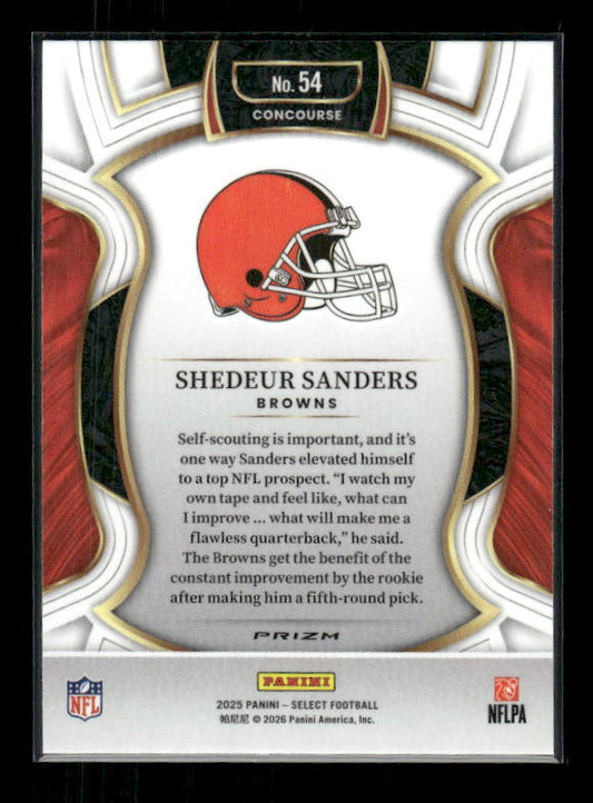 Shedeur Sanders - 2025 Select Football - Green & Yellow Shock - Rookie