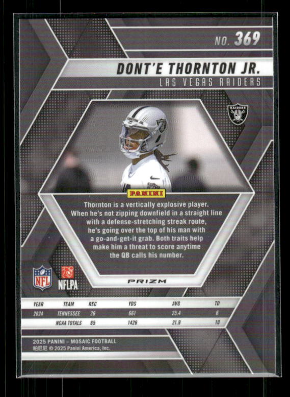 Dont'e Thornton Jr. - 2025 Mosaic Football - Green Mosaic - Rookie