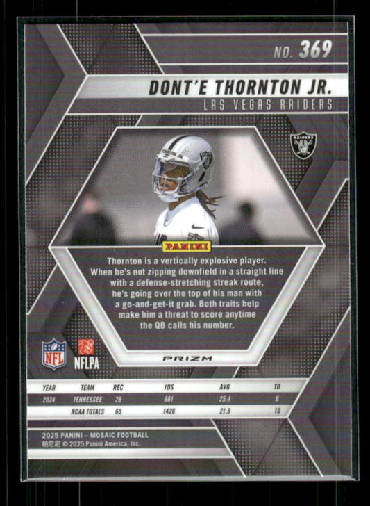 Dont'e Thornton Jr. - 2025 Mosaic Football - Green Mosaic - Rookie