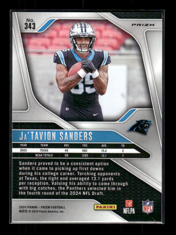 Ja'Tavion Sanders - 2024 Panini Prizm - Lazer Prizm - Rookie