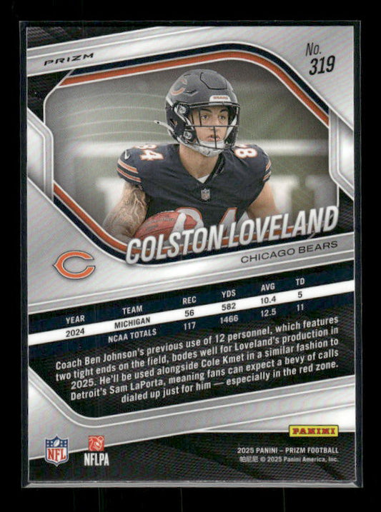 Colston Loveland - 2025 Prizm Football - Pink Prizm - Rookie