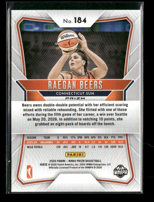Raegan Beers - 2026 Prizm WNBA - Hyper Prizm - Rookie