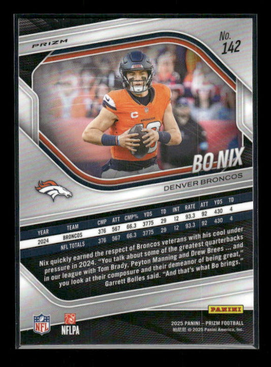 Bo Nix - 2025 Prizm Football - White Disco