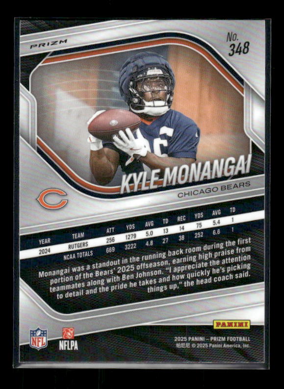 Kyle Monangai - 2025 Prizm Football - White Disco - Rookie