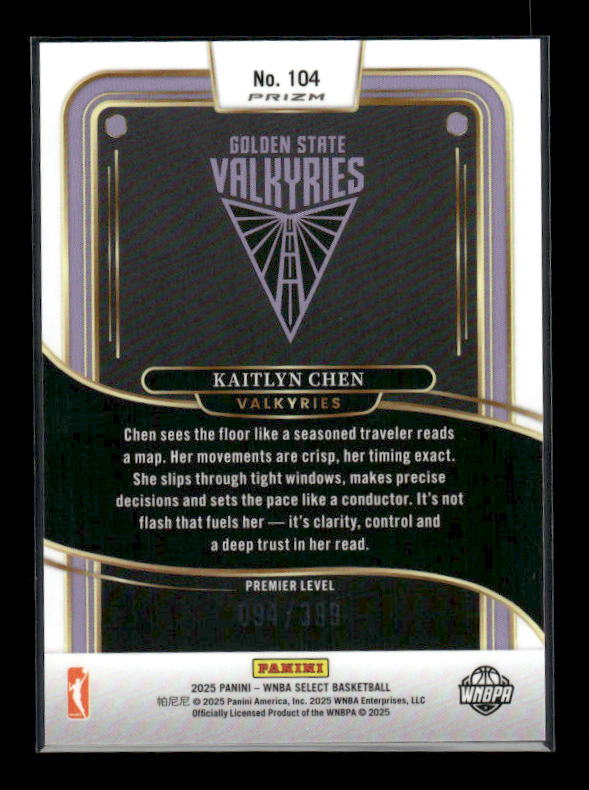 Kaitlyn Chen - 2025 Select WNBA - Red & Blue Prizm /399 - Rookie