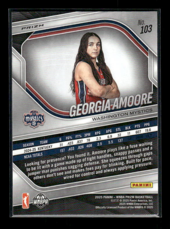 Georgia Amoore - 2025 Prizm WNBA - Ice Prizm - Rookie