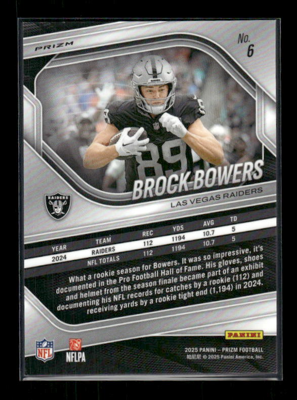 Brock Bowers - 2025 Prizm Football - Red White & Blue