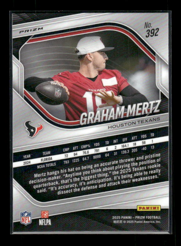 Graham Mertz - 2025 Prizm Football - White Disco - Rookie