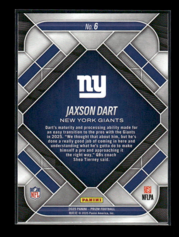 Jaxson Dart - 2025 Prizm Football - Emergent - Rookie