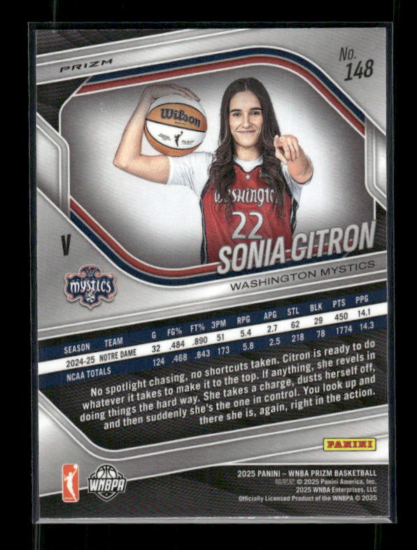 Sonia Citron - 2025 Prizm WNBA - Blue Velocity - Rookie Variation