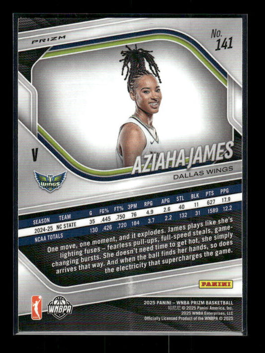Aziaha James - 2025 Prizm WNBA - Orange Ice - Rookie Variation