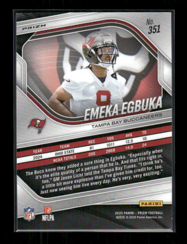 Emeka Egbuka - 2025 Prizm Football - Green Flash - Rookie