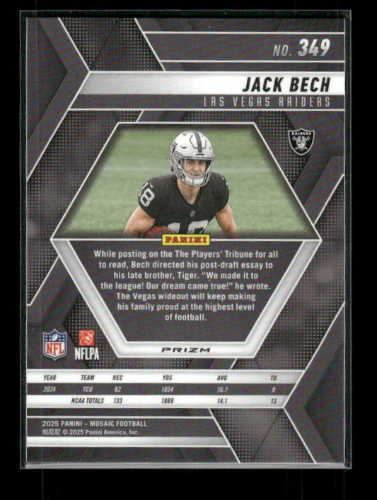 Jack Bech - 2025 Mosaic Football - Green Mosaic - Rookie
