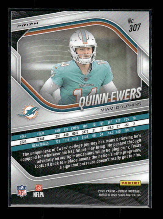 Quinn Ewers - 2025 Prizm Football - White Disco Prizm - Rookie