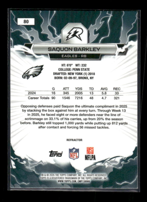 Saquon Barkley - 2025 Resurgence Football - Refractor