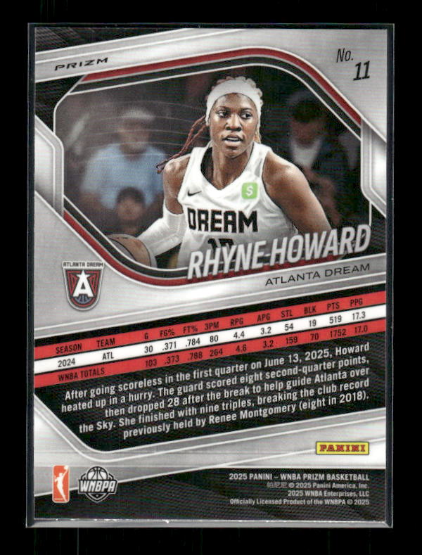 Rhyne Howard - 2025 Prizm WNBA - Ice Prizm