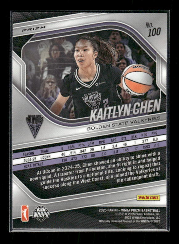 Kaitlyn Chen - 2025 Prizm WNBA - White Seismic - Rookie