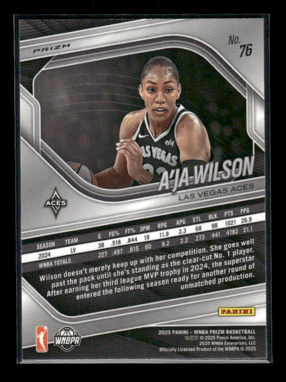 A'Ja Wilson - 2025 Prizm WNBA - WNBA Logo