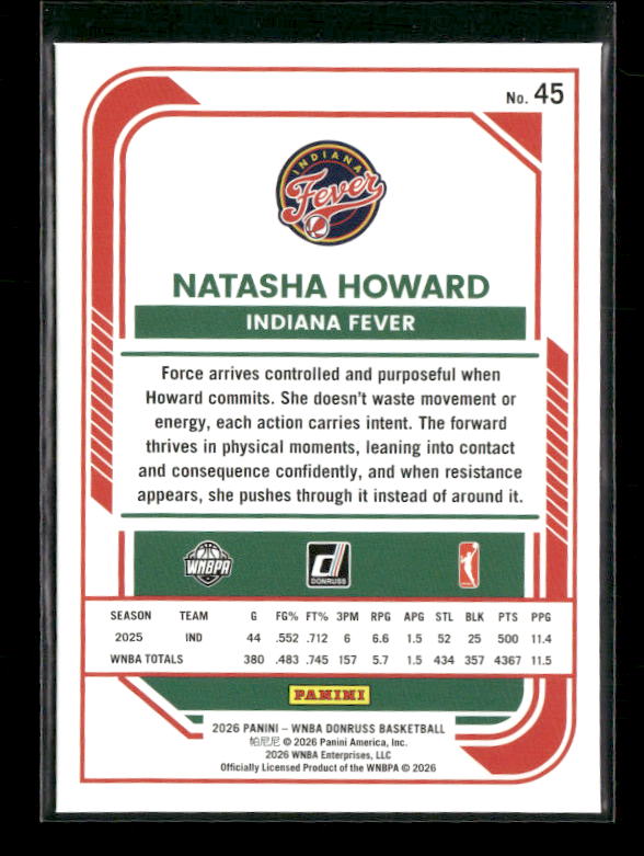 Natasha Howard - 2026 Donruss WNBA - Holo
