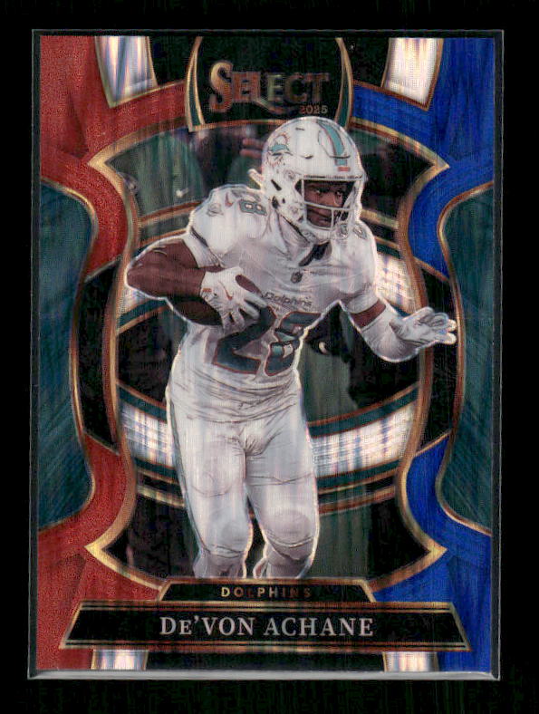 De'Von Achane - 2025 Select Football - Red & Blue Shock