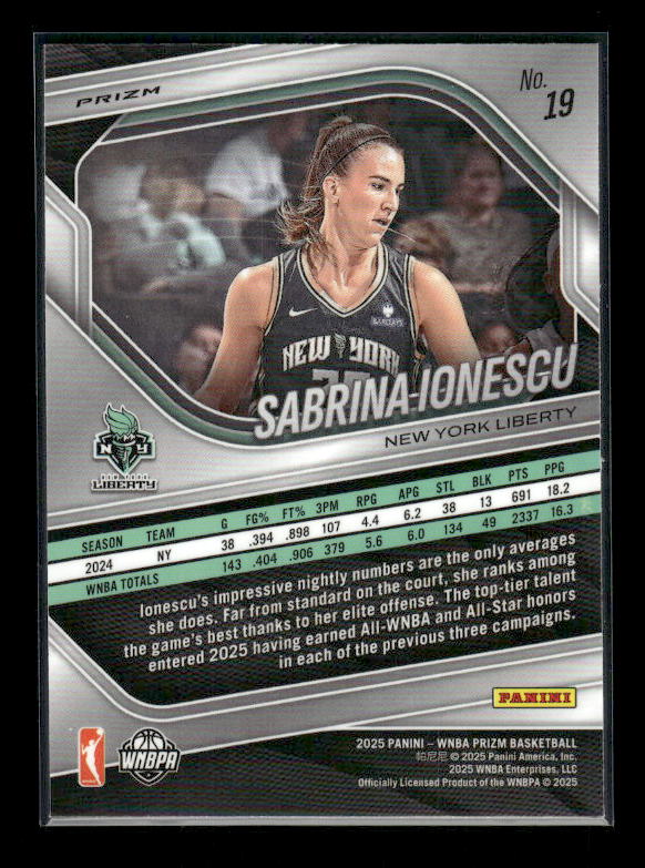 Sabrina Ionescu - 2025 Prizm WNBA - WNBA Logo