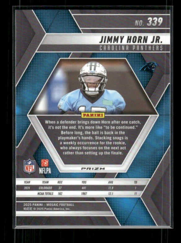 Jimmy Horn Jr. - 2025 Mosaic Football - Green Mosaic - Rookie