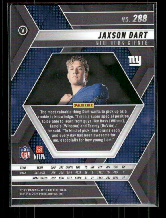 Jaxson Dart - 2025 Mosaic Football - Rookie Variation