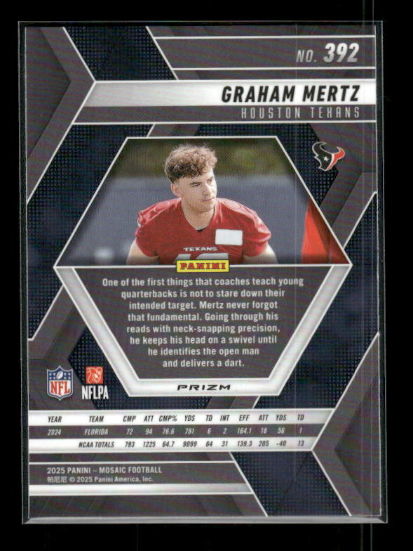 Graham Mertz - 2025 Mosaic Football - Green Mosaic - Rookie