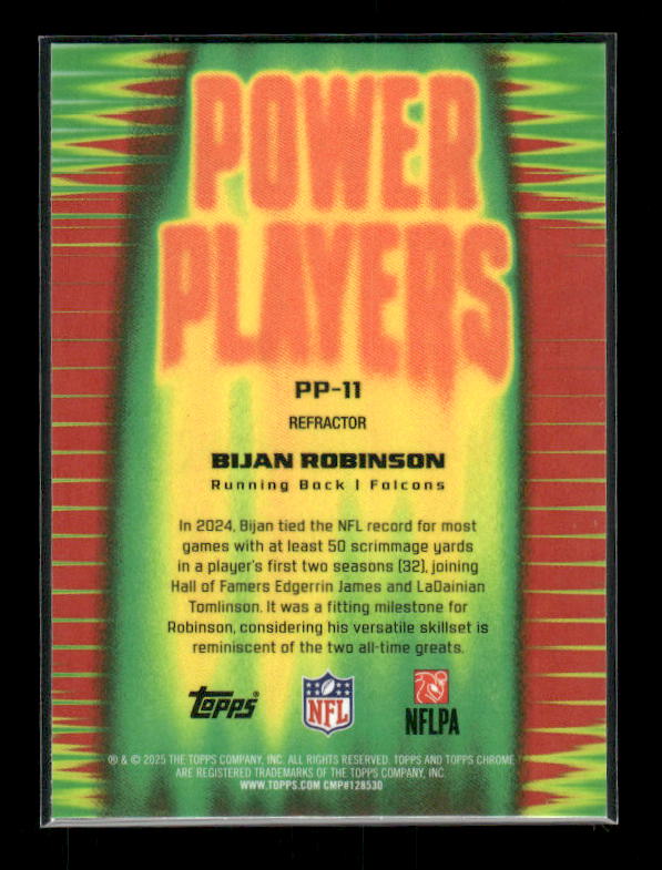 Bijan Robinson - 2025 Topps Chrome Football - Power Players Refractor