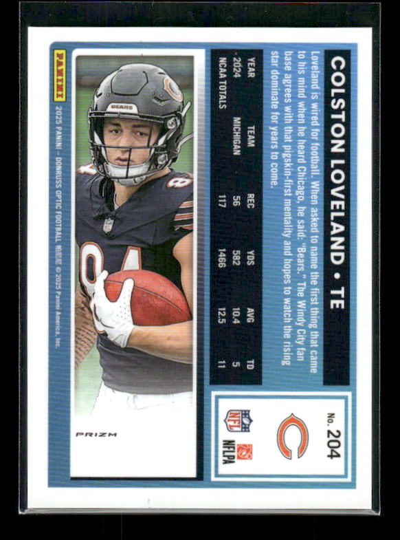 Colston Loveland - 2025 Optic Football - Purple Shock - Rated Rookie