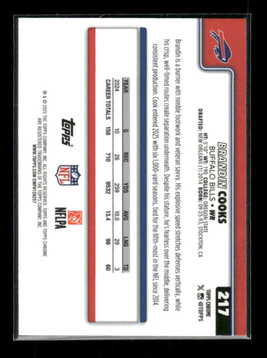 Brandin Cooks - 2025 Topps Chrome Football - Raywave Refractor