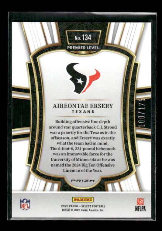Aireontae Ersery - 2025 Select Football - Premier Level Blue Checker /175 - Rookie