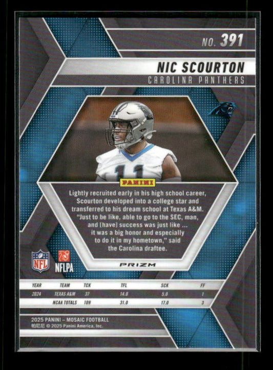 Nic Scourton - 2025 Mosaic Football - Green Mosaic - Rookie