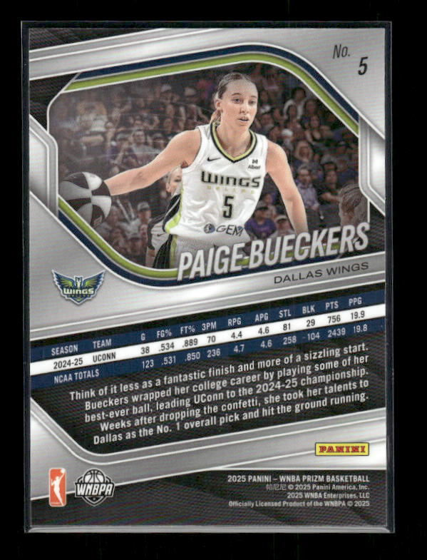 Paige Bueckers - 2025 Prizm WNBA - Rookie