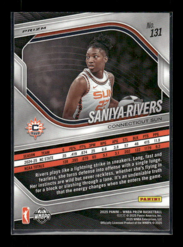 Saniya Rivers - 2025 Prizm WNBA - WNBA Logo Prizm - Rookie
