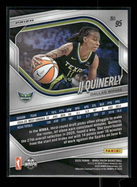 JJ Quinerly - 2025 Prizm WNBA - Silver Prizm - Rookie