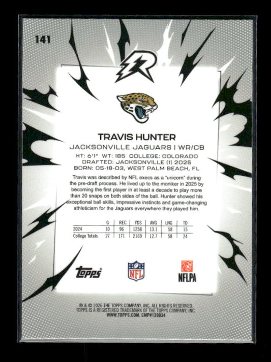 Travis Hunter - 2025 Resurgence Football - Sky Blue & Pink Shock - Rookie