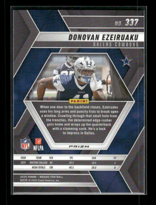 Donovan Ezeiruaku - 2025 Mosaic Football - Green Mosaic - Rookie