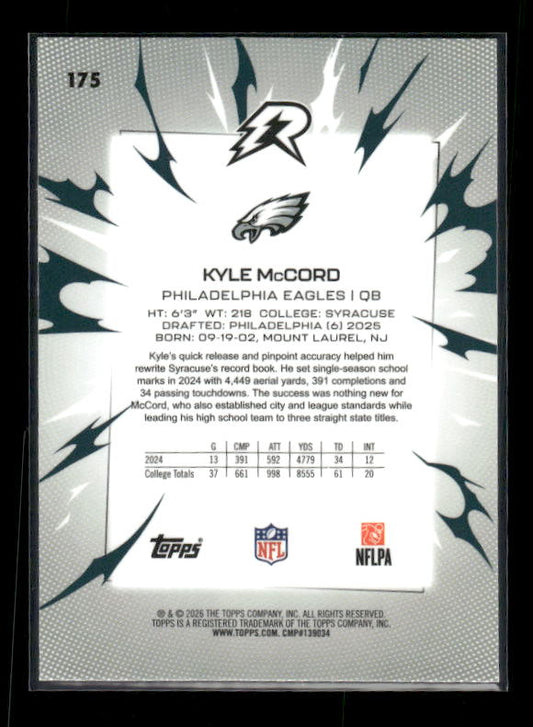 Kyle McCord - 2025 Resurgence Football - Prism - Rookie