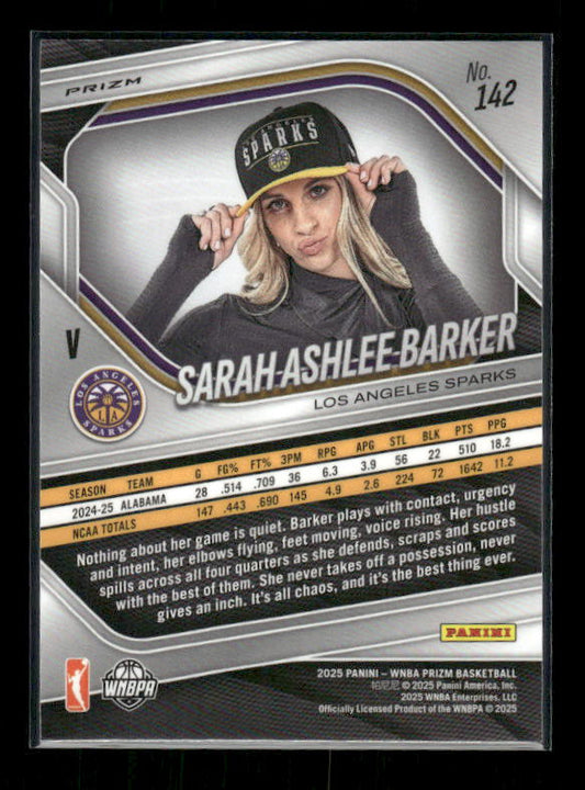 Sarah Ashlee Barker - 2025 Prizm WNBA - White Seismic - Rookie Variation