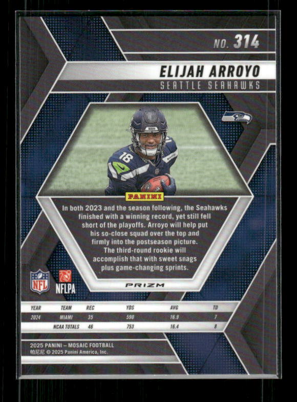 Elijah Arroyo - 2025 Mosaic Football - Silver Prizm - Rookie
