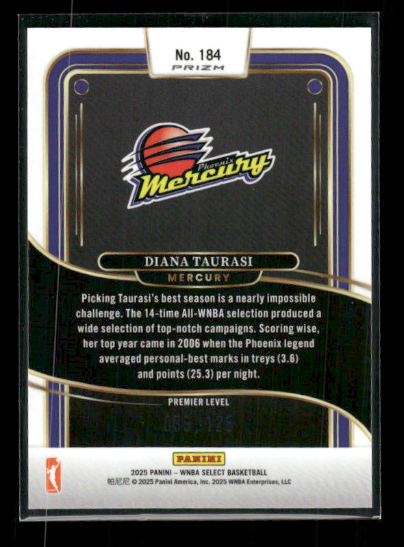 Diana Taurasi - 2025 Select WNBA - Premier Orange Prizm /125