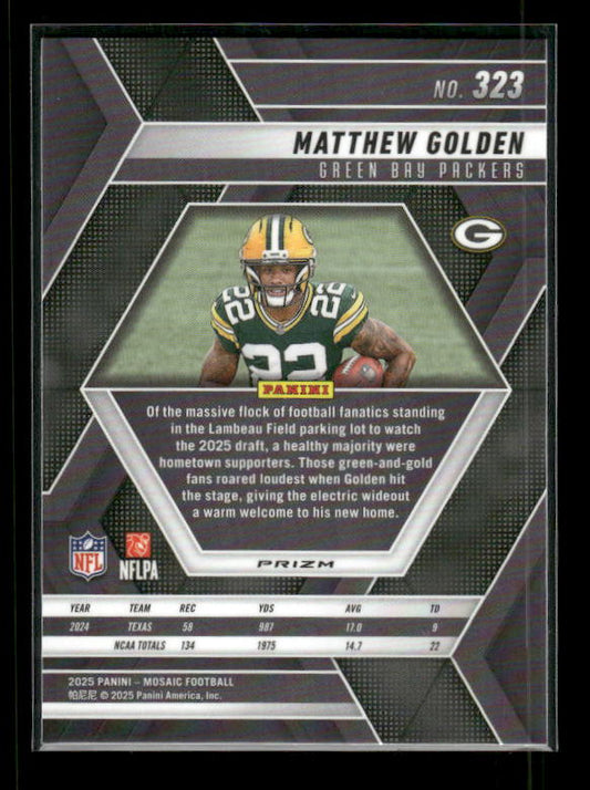 Matthew Golden - 2025 Mosaic Football - Green Mosaic - Rookie