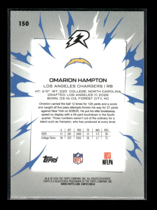 Omarion Hampton - 2025 Resurgence Football - Prism - Rookie