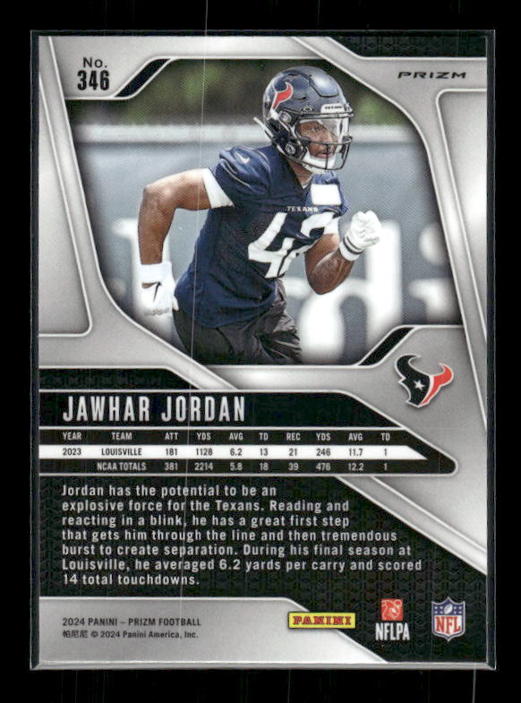 Jawhar Jordan - 2024 Panini Prizm - Green Wave Prizm - Rookie